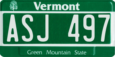 VT license plate ASJ497