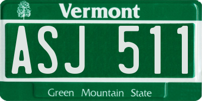 VT license plate ASJ511