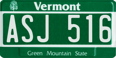 VT license plate ASJ516
