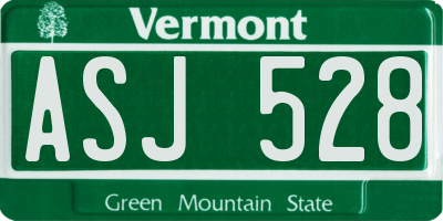 VT license plate ASJ528