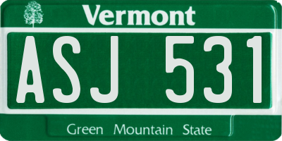 VT license plate ASJ531