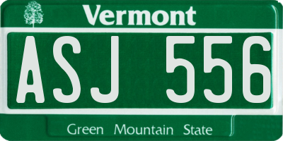 VT license plate ASJ556
