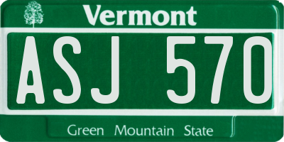 VT license plate ASJ570