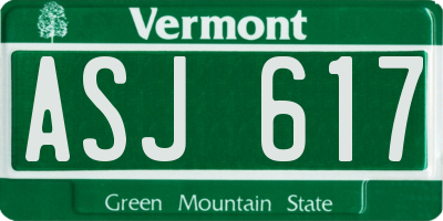 VT license plate ASJ617