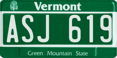 VT license plate ASJ619