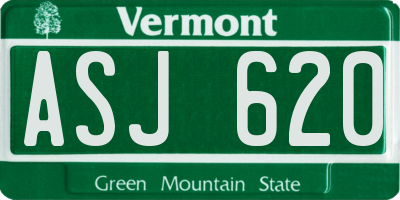 VT license plate ASJ620