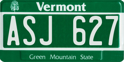 VT license plate ASJ627