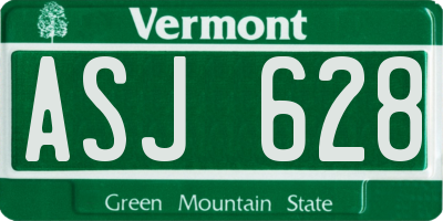 VT license plate ASJ628