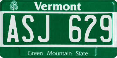 VT license plate ASJ629