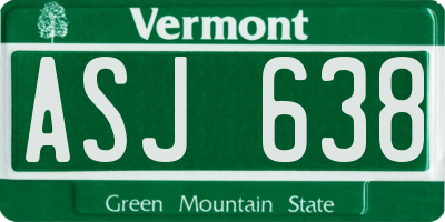 VT license plate ASJ638