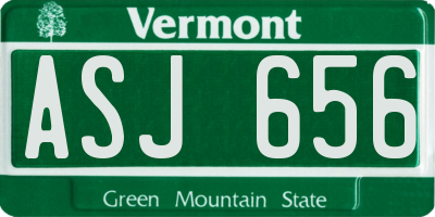 VT license plate ASJ656