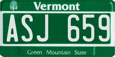 VT license plate ASJ659