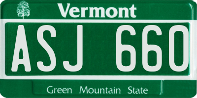 VT license plate ASJ660