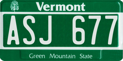 VT license plate ASJ677