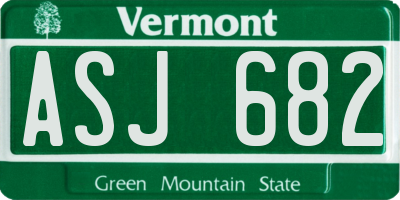 VT license plate ASJ682