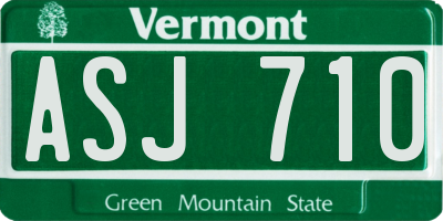VT license plate ASJ710
