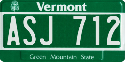 VT license plate ASJ712