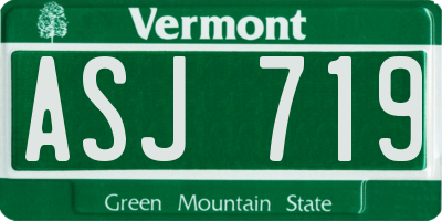 VT license plate ASJ719