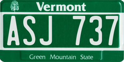 VT license plate ASJ737