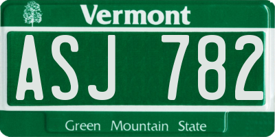 VT license plate ASJ782