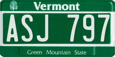 VT license plate ASJ797