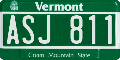 VT license plate ASJ811