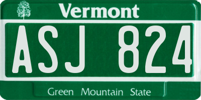 VT license plate ASJ824