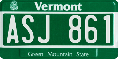 VT license plate ASJ861