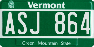VT license plate ASJ864