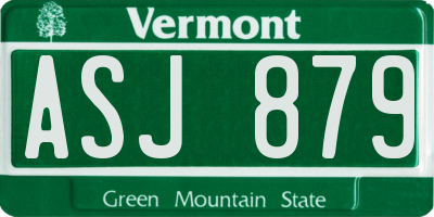 VT license plate ASJ879