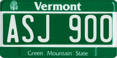 VT license plate ASJ900