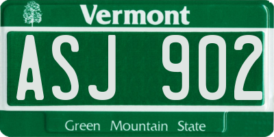 VT license plate ASJ902