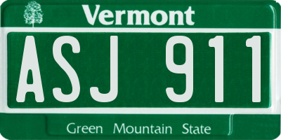 VT license plate ASJ911