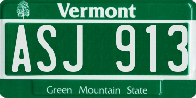 VT license plate ASJ913