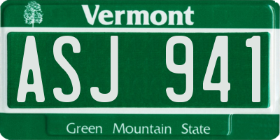 VT license plate ASJ941