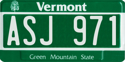 VT license plate ASJ971