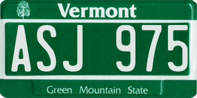 VT license plate ASJ975