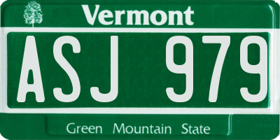 VT license plate ASJ979