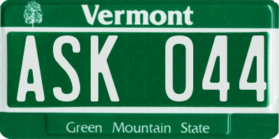 VT license plate ASK044