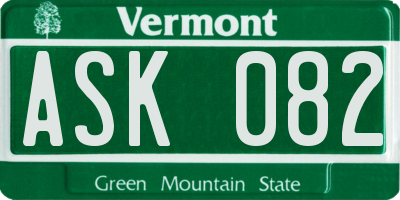 VT license plate ASK082