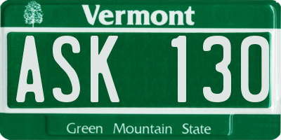 VT license plate ASK130