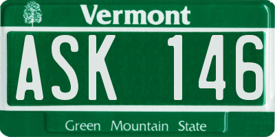 VT license plate ASK146