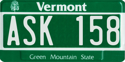 VT license plate ASK158