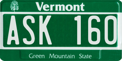 VT license plate ASK160