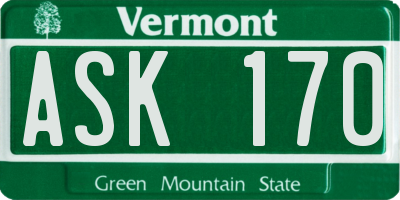 VT license plate ASK170
