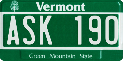 VT license plate ASK190