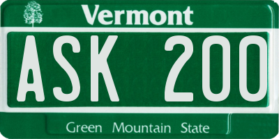 VT license plate ASK200