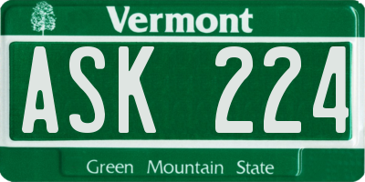 VT license plate ASK224