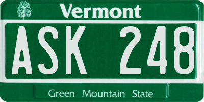 VT license plate ASK248