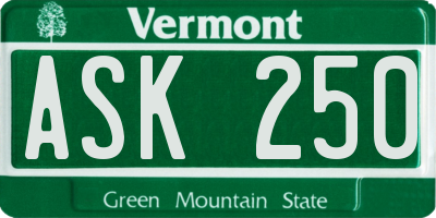 VT license plate ASK250